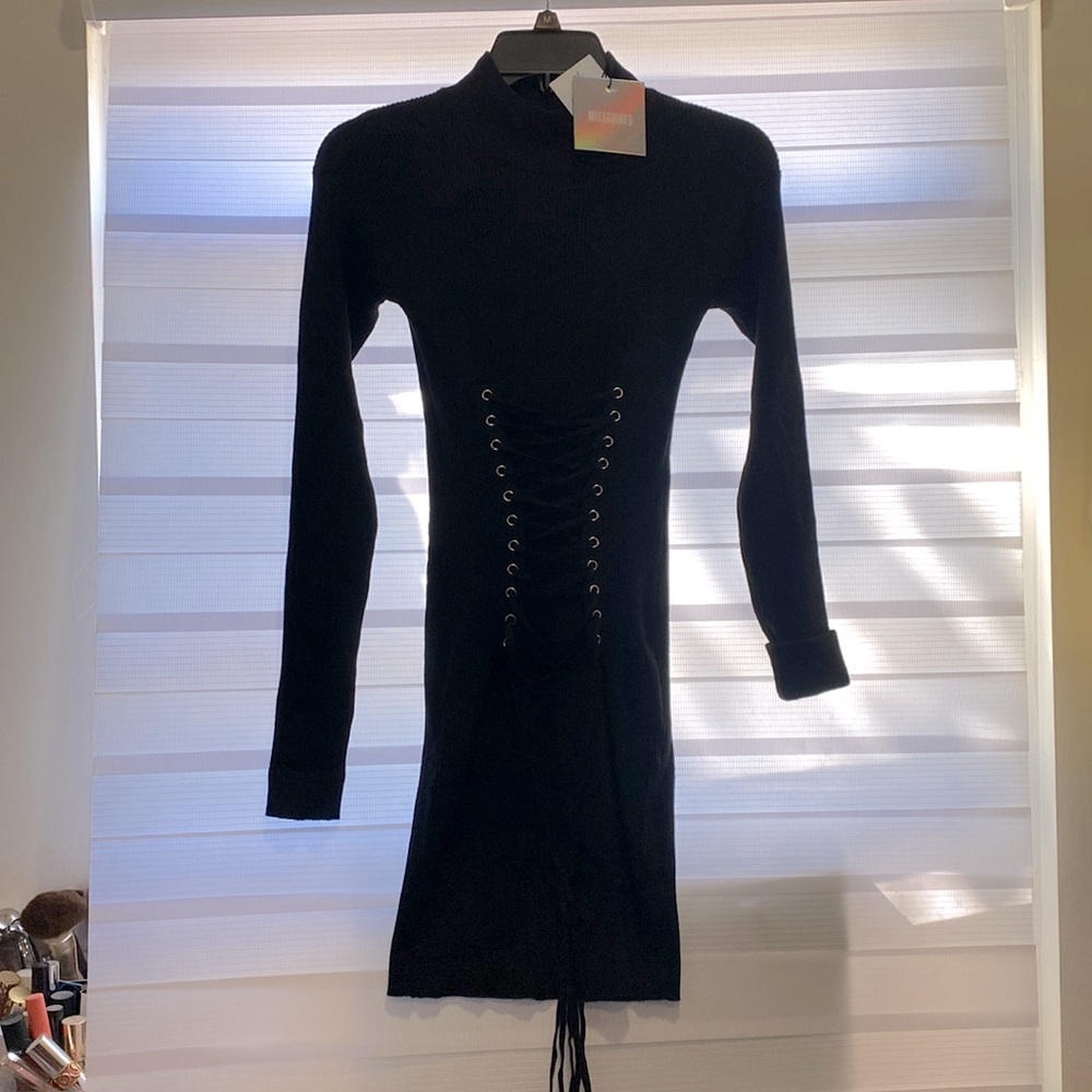 Black knit dress